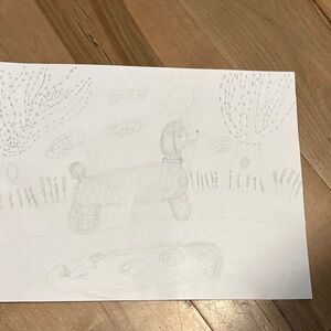 Elegant Gray Dog Sketch Art